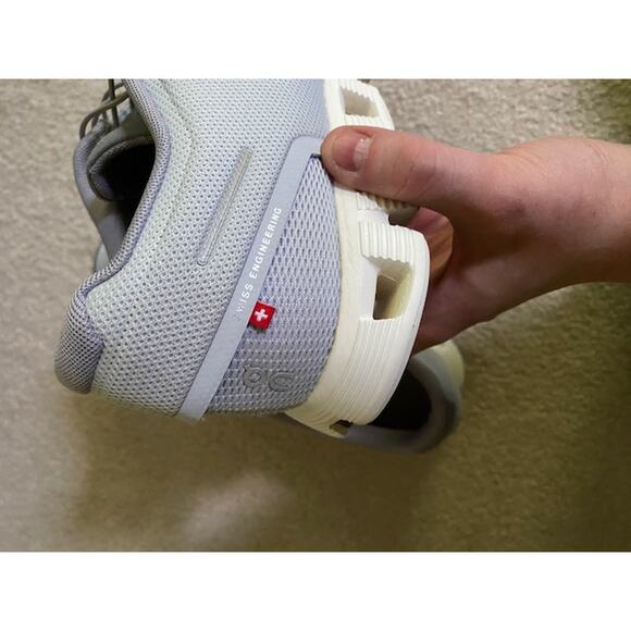 On Cloud, On Women's Cloud 5 Sneakers, Heather/ Fossil, Blue/Gray, Size 10 - Picture 4 of 8